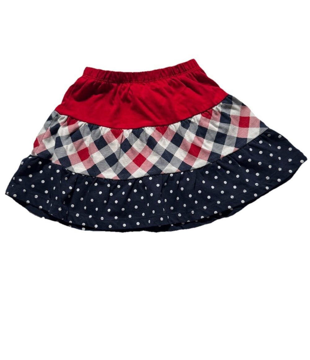 Planet Cotton Girls Patriotic Tiered Skirt Red White Blue Size 2T